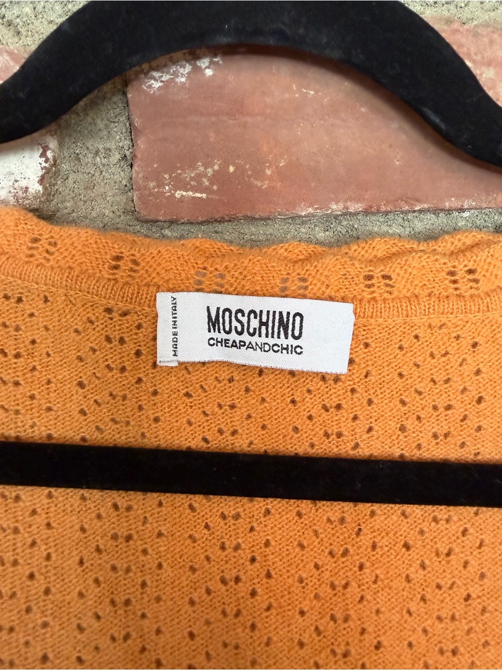 Moschino Orange Knit Cropped Cardigan - Picture 4 of 5